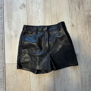 Babaton Black Leather Women's Shorts